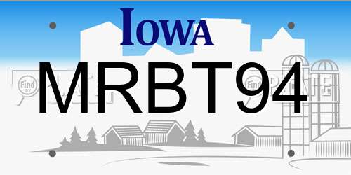 MRBT94 Iowa License Plate