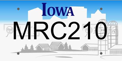 MRC210 Iowa License Plate