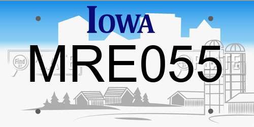 MRE055 Iowa License Plate