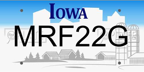 MRF22G Iowa License Plate