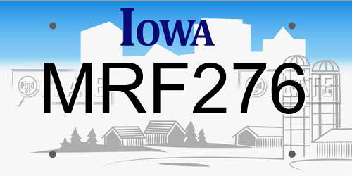 MRF276 Iowa License Plate