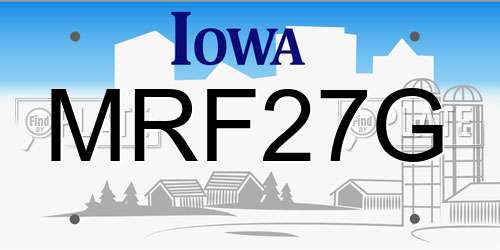 MRF27G Iowa License Plate