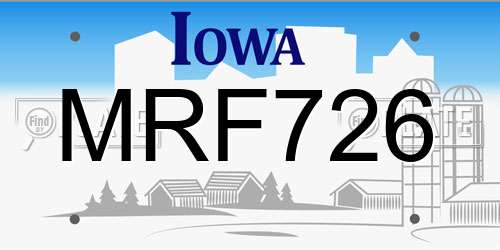 MRF726 Iowa License Plate