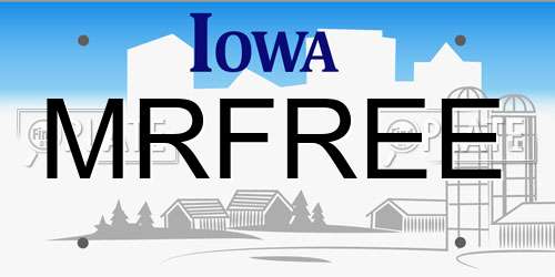 MRFREE Iowa License Plate