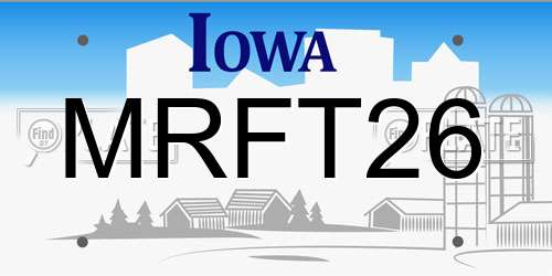 MRFT26 Iowa License Plate