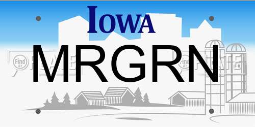 MRGRN Iowa License Plate