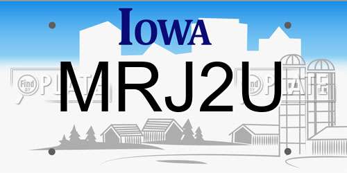 MRJ2U Iowa License Plate