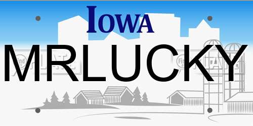 MRLUCKY Iowa License Plate