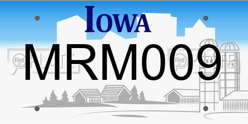 MRM009 Iowa License Plate