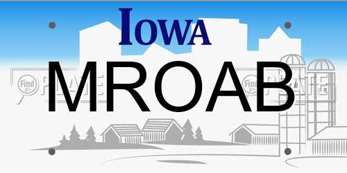MROAB Iowa License Plate