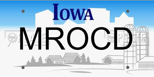 MROCD Iowa License Plate