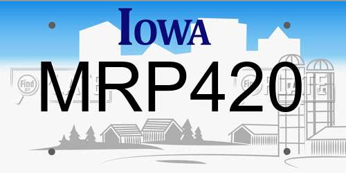 MRP420 Iowa License Plate