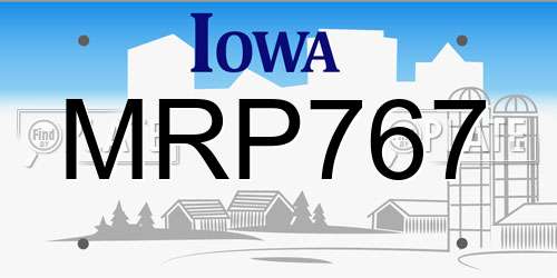 MRP767 Iowa License Plate