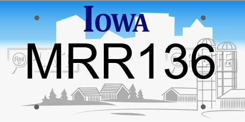 MRR136 Iowa License Plate