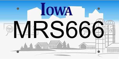 MRS666 Iowa License Plate