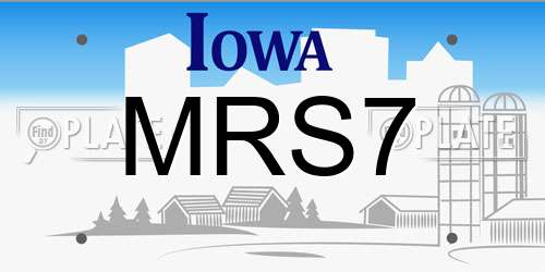 MRS7 Iowa License Plate