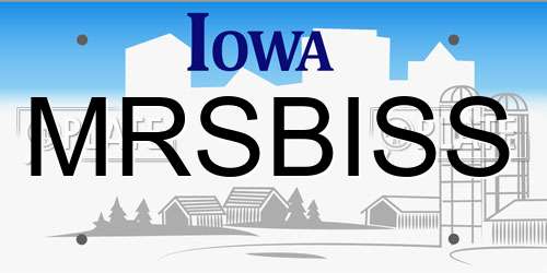 MRSBISS Iowa License Plate