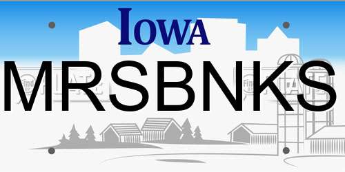 MRSBNKS Iowa License Plate