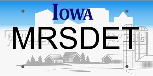MRSDET Iowa License Plate
