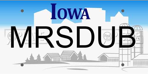 MRSDUB Iowa License Plate