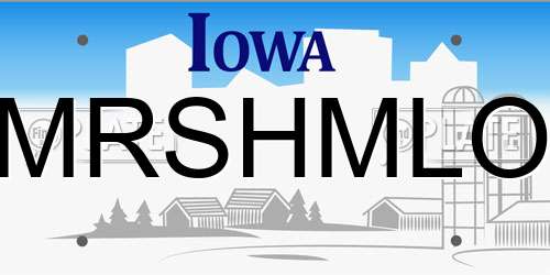 MRSHMLO Iowa License Plate