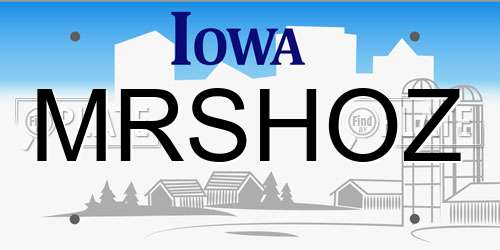 MRSHOZ Iowa License Plate