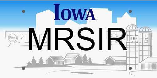 MRSIR Iowa License Plate