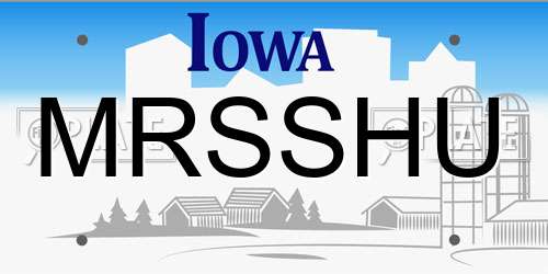 MRSSHU Iowa License Plate