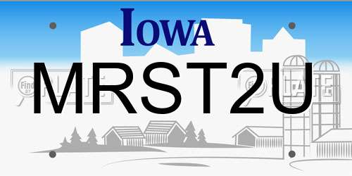 MRST2U Iowa License Plate