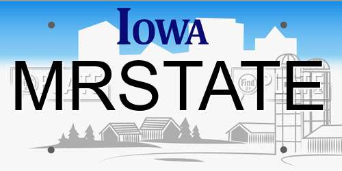 MRSTATE Iowa License Plate