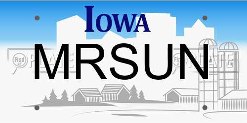 MRSUN Iowa License Plate