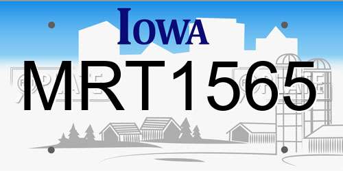 MRT1565 Iowa License Plate