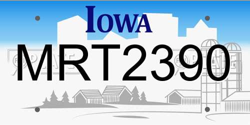 MRT2390 Iowa License Plate