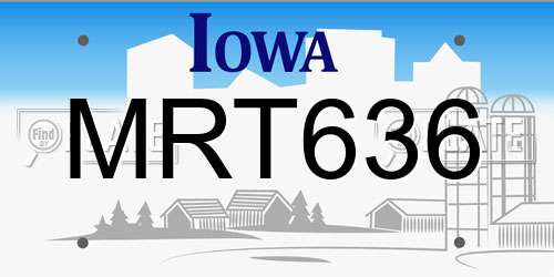 MRT636 Iowa License Plate