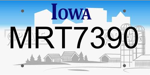 MRT7390 Iowa License Plate