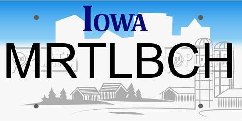 MRTLBCH Iowa License Plate