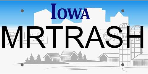 MRTRASH Iowa License Plate
