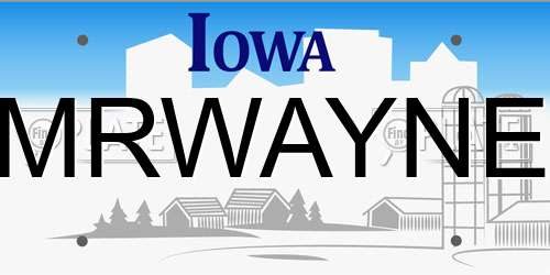 MRWAYNE Iowa License Plate