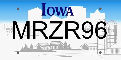 MRZR96 Iowa License Plate