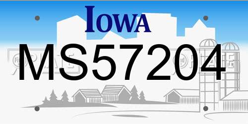 MS57204 Iowa License Plate