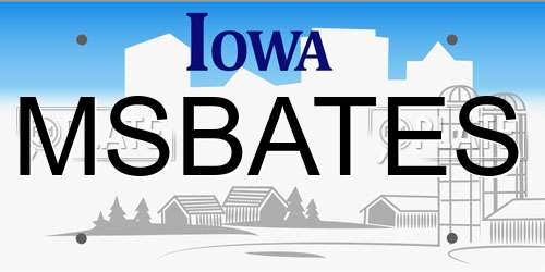 MSBATES Iowa License Plate