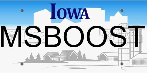 MSBOOST Iowa License Plate