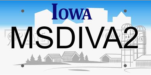MSDIVA2 Iowa License Plate