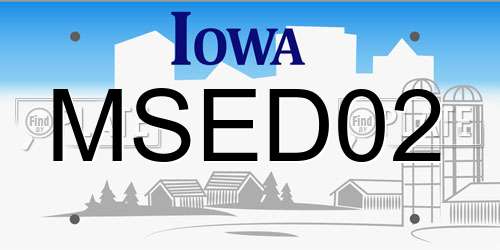 MSED02 Iowa License Plate