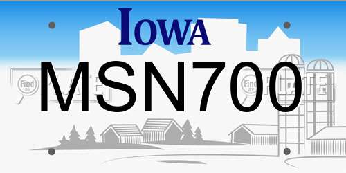 MSN700 Iowa License Plate