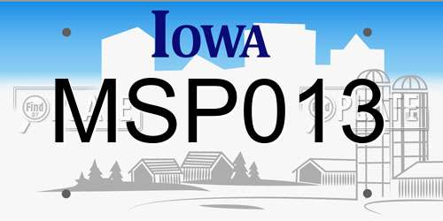 MSP013 Iowa License Plate