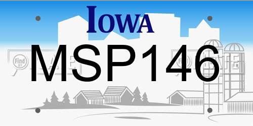 MSP146 Iowa License Plate