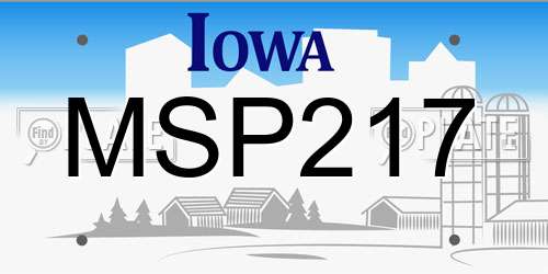 MSP217 Iowa License Plate