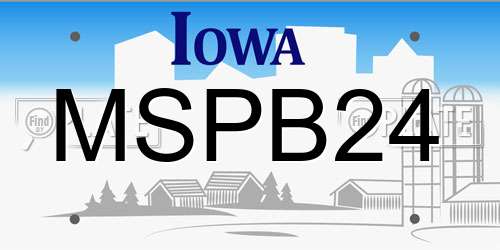MSPB24 Iowa License Plate