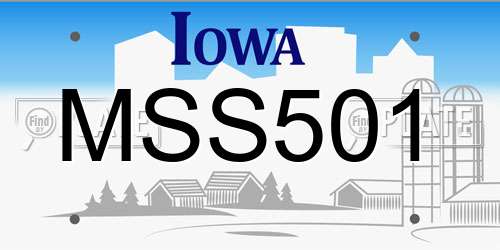 MSS501 Iowa License Plate
